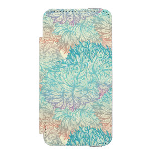 Capa Carteira Incipio Watson™ Para iPhone 5 Teste padrão floral multicolorido do Doodle