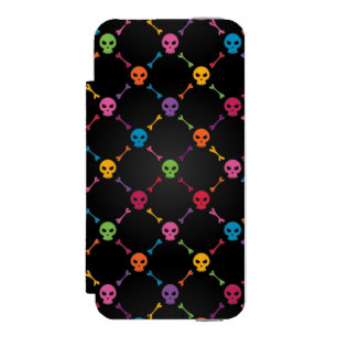 Capa Carteira Incipio Watson™ Para iPhone 5 Teste padrão multicolorido com crânios