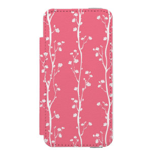 Capa Carteira Incipio Watson™ Para iPhone 5 Teste padrão oriental da flor da ameixa