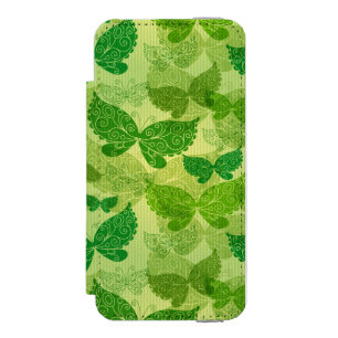 Capa Carteira Incipio Watson™ Para iPhone 5 Teste padrão verde do primavera