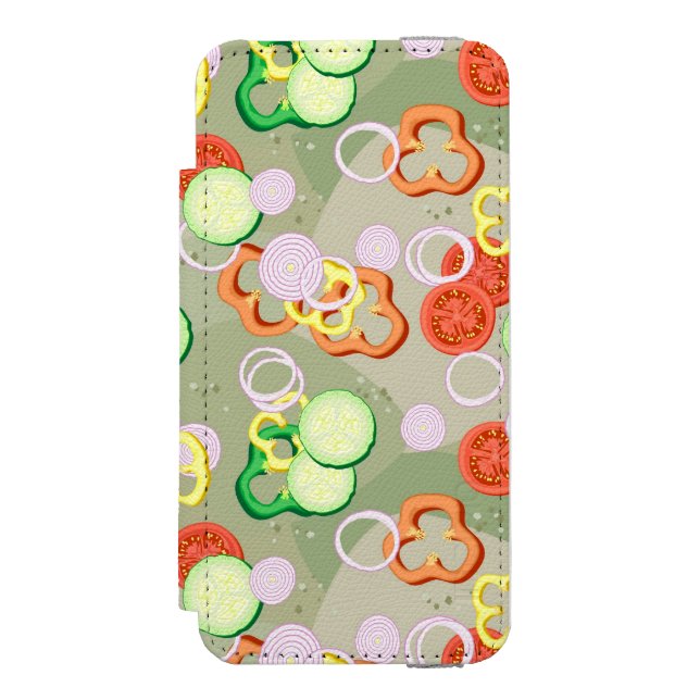 Capa Carteira Para iPhone, Incipio Textura com fatias de vegetais (Frente do fólio)