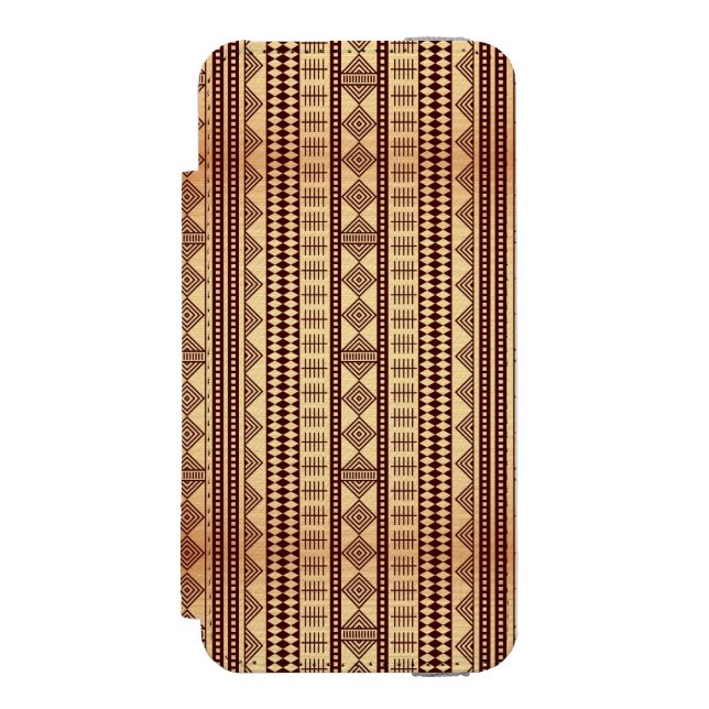 Capa Carteira Para iPhone, Incipio Textura étnica de Brown (Frente do fólio)
