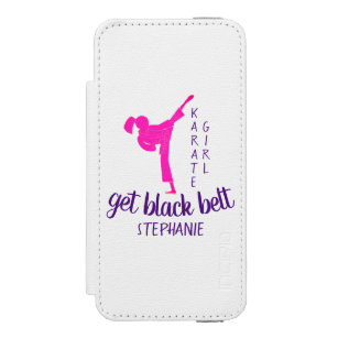 Capa Carteira Incipio Watson™ Para iPhone 5 Trendy Karate Silhouette Girly Pink Artes Marciais