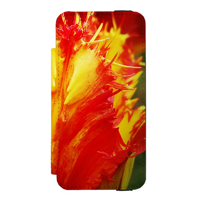 Capa Carteira Para iPhone, Incipio Tulipa Vermelha E Amarelo (Frente do fólio)