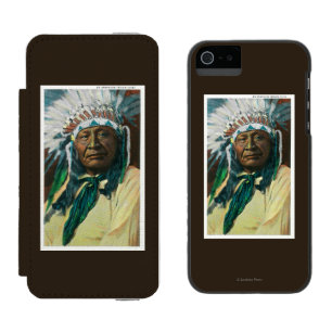 Capa Carteira Incipio Watson™ Para iPhone 5 Um chefe indiano PortraitColorado do Arapahoe