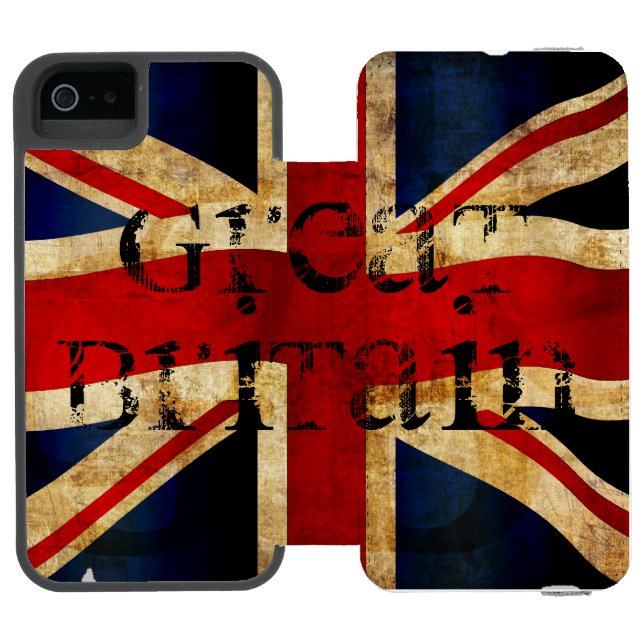 Capa Carteira Para iPhone, Incipio Union Jack... capa para iPhone SE/5/5s (Fólio aberto)