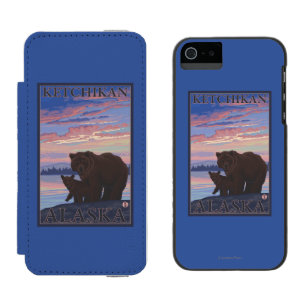 Capa Carteira Incipio Watson™ Para iPhone 5 Urso e Cub - Ketchikan, Alaska
