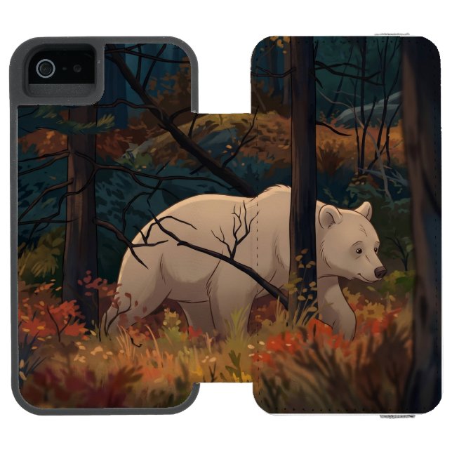 CAPA CARTEIRA PARA iPhone, INCIPIO URSO MAJESTOSO  (Fólio aberto)