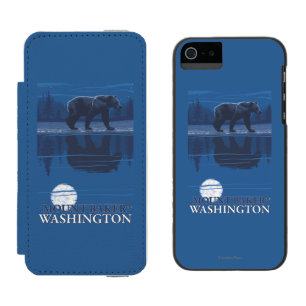 Capa Carteira Incipio Watson™ Para iPhone 5 Urso no luar - padeiro da montagem, Washington