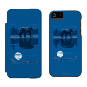 Capa Carteira Incipio Watson™ Para iPhone 5 Urso no luar - Yellowstone ocidental, Montana