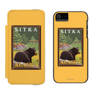 Capa Carteira Incipio Watson™ Para iPhone 5 Urso preto na floresta - Sitka, Alaska