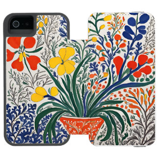 Capa Carteira Incipio Watson™ Para iPhone 5 Vase and Wild Flowers 