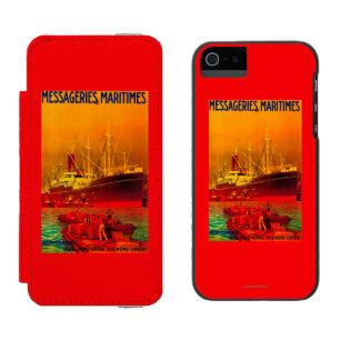 Capa Carteira Incipio Watson™ Para iPhone 5 Vintage PosterEurope de Messageries Maritimes
