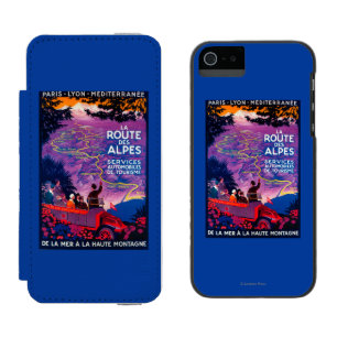 Capa Carteira Incipio Watson™ Para iPhone 5 Vintage PosterEurope do DES Alpes da rota do La