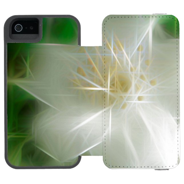 Capa Carteira Para iPhone, Incipio White Shiny Jasmine (Fólio aberto)