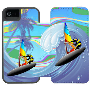 Capa Carteira Incipio Watson™ Para iPhone 5 WindSurfer em ondas grandes no oceano
