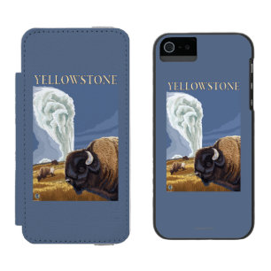 Capa Carteira Incipio Watson™ Para iPhone 5 YellowstoneBison com fiel velho