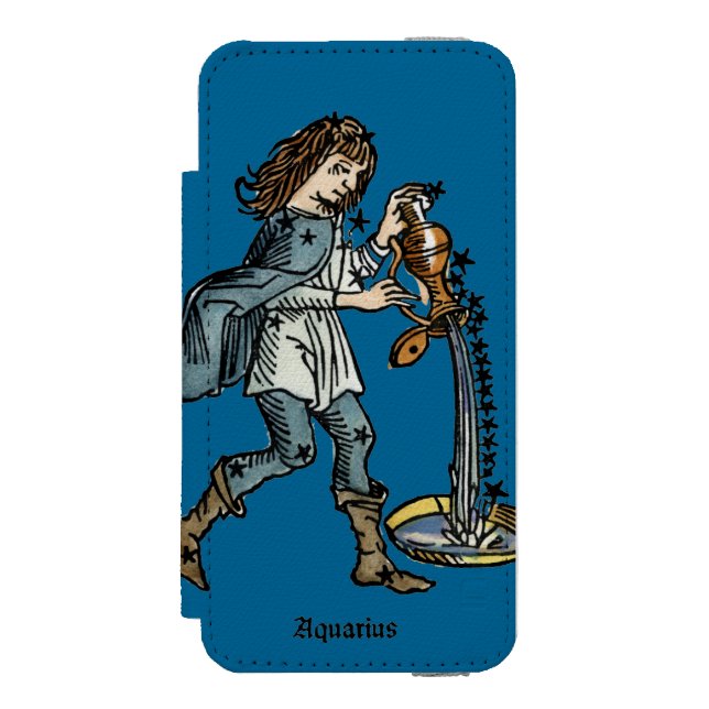Capa Carteira Para iPhone, Incipio Zodíaco: Aquário, 1482 (Frente do fólio)