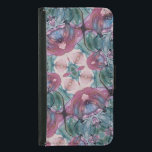 Capa Carteira Para Samsung Galaxy S5 abstrato floreado pintado cor-de-rosa, verde<br><div class="desc">abstrato floral colorido pintado com tinta a álcool em rosa verde,  roxo e azul</div>