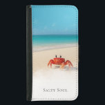 Capa Carteira Para Samsung Galaxy S5 Alma salgada - Cobrir de telefone de slogan person<br><div class="desc">Para aqueles que cavalgam a maré com tranquilidade. Essa capa de telefone de praia minimalista emparelha a calma oceânica com uma fonte serif nítida — perfeita para sua frase, nome, ou nada. ✦ Uma linha editável - digite o que você quiser ou deixe-a vazio ✦ Limpar preto para trás, textura...</div>