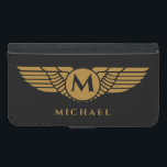 Capa Carteira Para Samsung Galaxy S5 Angel Wings Vintage Nome do Ouro Inicial Monograma<br><div class="desc">Este design é excelente para os amantes do logotipo do nome. Ofereça-o a um amigo macho ou membro da família. Eles vão adorar.</div>