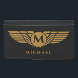 Capa Carteira Para Samsung Galaxy S5 Angel Wings Vintage Nome do Ouro Inicial Monograma<br><div class="desc">Este design é excelente para os amantes do logotipo do nome. Ofereça-o a um amigo macho ou membro da família. Eles vão adorar.</div>