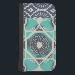 Capa Carteira Para Samsung Galaxy S4 Azulejo Batik Azul II<br><div class="desc">Floral</div>