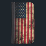 Capa Carteira Para Samsung Galaxy S4 Bandeira Americana<br><div class="desc">Fator de forma de sinalizador americano Grunge: Caixa de Wallet da Samsung Galaxy S4</div>
