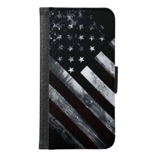 Capa Carteira Para Samsung Galaxy S6 Bandeira Industrial American Patriótica