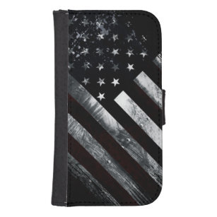 Capa Carteira Para Samsung Galaxy S4 Bandeira Industrial American Patriótica