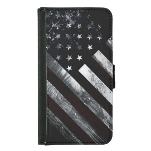 Capa Carteira Para Samsung Galaxy S5 Bandeira Industrial American Patriótica