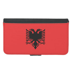Capa Carteira Para Samsung Galaxy S5 Bandeira Patriótica Albanesa