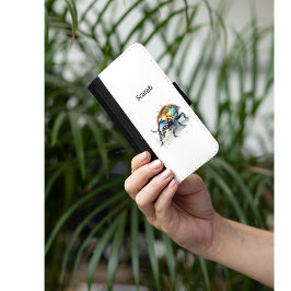 Capa Carteira Para Samsung Galaxy S5 Besouro Iridescente em Aquarela, personalizado