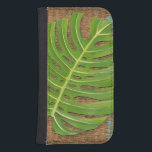 Capa Carteira Para Samsung Galaxy S4 Bloquear Palma de Impressão no Fundo do Wicker<br><div class="desc">Chariklia Zarris criou esta peça de impressão de palma. O castanho de fundo mais perverso cria uma sensação de terra deslumbrante para a folha de palma descansar. Se você não pode ter sua palmeira,  esta é a próxima melhor coisa!</div>