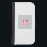 Capa Carteira Para Samsung Galaxy S4 Bonito padrão de amor presente para sua Design rom<br><div class="desc">Este Bonito rosa e Design de Cinza mostrando a palavra amor com um pequeno coração. Esta Carteira Galáxia é um presente excelente para ela. Entre no verão com este acessório de capa de telefone divertido e elegante! Criada usando um Design de Amor sobre fundo branco, esta capa de telefone é...</div>