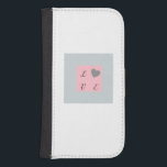Capa Carteira Para Samsung Galaxy S4 Bonito padrão de amor presente para sua Design rom<br><div class="desc">Este Bonito rosa e Design de Cinza mostrando a palavra amor com um pequeno coração. Esta Carteira Galáxia é um presente excelente para ela. Entre no verão com este acessório de capa de telefone divertido e elegante! Criada usando um Design de Amor sobre fundo branco, esta capa de telefone é...</div>