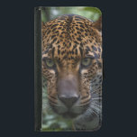 Capa Carteira Para Samsung Galaxy S5 "Caçador Silencioso: O Jaguar gaba a floresta"<br><div class="desc">A Imagem De Fechamento É Uma Jaguar De Olho Verde Na Floresta.</div>