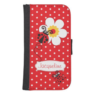 Capa Carteira Para Samsung Galaxy S4 Caixa vermelha da aleta do iPhone dos floristas da