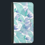 Capa Carteira Para Samsung Galaxy S5 Caribe Cor Azul Verde Molhada Monograma<br><div class="desc">Molhado de Hamd com Aquarela</div>