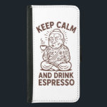 Capa Carteira Para Samsung Galaxy S5 Caso de Chamada Caffeinada<br><div class="desc">Preciso fazer uma chamada. Tenha um expresso para se certificar de que vai passar por isso. Mas fique calmo!</div>