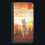 Capa Carteira Para Samsung Galaxy S5 Cavalos no travesseiro decorativo solar<br><div class="desc">Cavalos no pôr do sol</div>