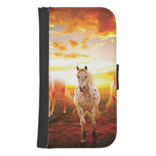 Capa Carteira Para Samsung Galaxy S4 Cavalos no travesseiro decorativo solar