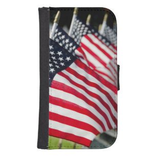 Capa Carteira Para Samsung Galaxy S4 Cemitério militar histórico com bandeiras dos E.U.