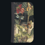 Capa Carteira Para Samsung Galaxy S4 Cena da Natureza Escura pelo Vision Studio<br><div class="desc">Esta cena da natureza escura mostra um casal de borboletas e uma libélula se reunindo sobre folhas verdes profundas e uma bela flor. Quase se pode ouvir o bater das asas enquanto se estuda a peça. Se você curtir a natureza você vai gostar desta pintura. Comprar sua cópia hoje!</div>