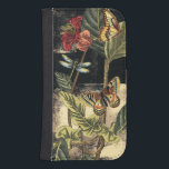 Capa Carteira Para Samsung Galaxy S4 Cena da Natureza Escura pelo Vision Studio<br><div class="desc">Esta cena da natureza escura mostra um casal de borboletas e uma libélula se reunindo sobre folhas verdes profundas e uma bela flor. Quase se pode ouvir o bater das asas enquanto se estuda a peça. Se você curtir a natureza você vai gostar desta pintura. Comprar sua cópia hoje!</div>