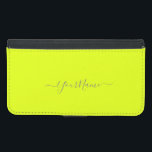 Capa Carteira Para Samsung Galaxy S5 chartreuse amarelo - adicionar nome<br><div class="desc">Maleta de Wallet do Samsung Galaxy S5 com fundo amarelo brilhante de cor sólida e aspecto com letra manuscrita, fonte de cinza Elegante e design de tendências por Alma Wad. Personalize-o com seu nome agora. Dica do designer: O nome vem em um script escrito à mão com pinceladas. Quando você...</div>