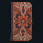 Capa Carteira Para Samsung Galaxy S4 Cinabar Suzani II<br><div class="desc">Decoração de Casa</div>