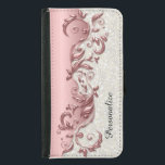 Capa Carteira Para Samsung Galaxy S5 Confetes brancos metálicos do rosa florido floral<br><div class="desc">Caixa da carteira. Caracterizado em um design metálico do falso floral florido bonito do rosa com confetes do falso brilhe e texto de DIY. Feito com os gráficos de vetor de alta resolução para um impressão profissional. 100% Personalizar-capaz. Apronte para preencher as caixas ou para clicar sobre a PERSONALIZAÇÃO ELE...</div>