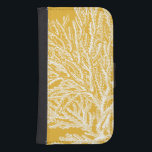 Capa Carteira Para Samsung Galaxy S4 Coral Amarelo e Branco<br><div class="desc">Pegue esta trabalho de arte moderna hoje com um fundo amarelo vibrante. Esta peça de arte contém uma silhueta,  coral translúcido que é muito afiada e vívida. É uma obra de arte contemporânea que será perfeita para qualquer tipo de tema náutico que você está tentando seguir.</div>