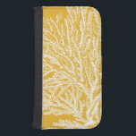 Capa Carteira Para Samsung Galaxy S4 Coral Amarelo e Branco<br><div class="desc">Pegue esta trabalho de arte moderna hoje com um fundo amarelo vibrante. Esta peça de arte contém uma silhueta,  coral translúcido que é muito afiada e vívida. É uma obra de arte contemporânea que será perfeita para qualquer tipo de tema náutico que você está tentando seguir.</div>